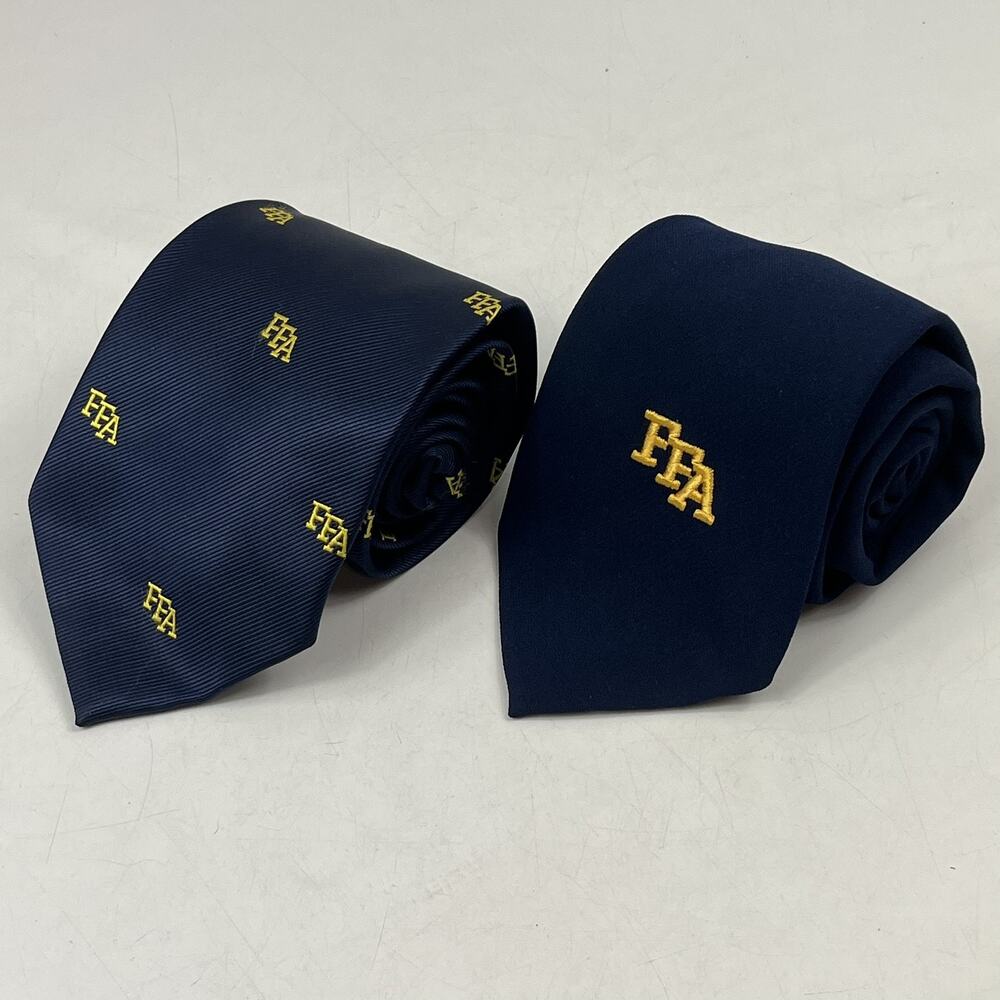 FFA Future Farmers of America Mens Neckties Lot 2 Official Navy Blue Gold Logo